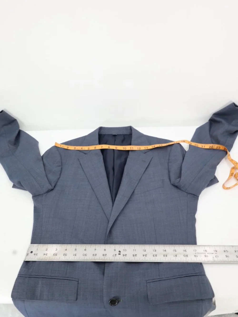 Bonobos Sport Coat Men 38R Wool blend stretch Slim Fit Two Button blue sharkskin